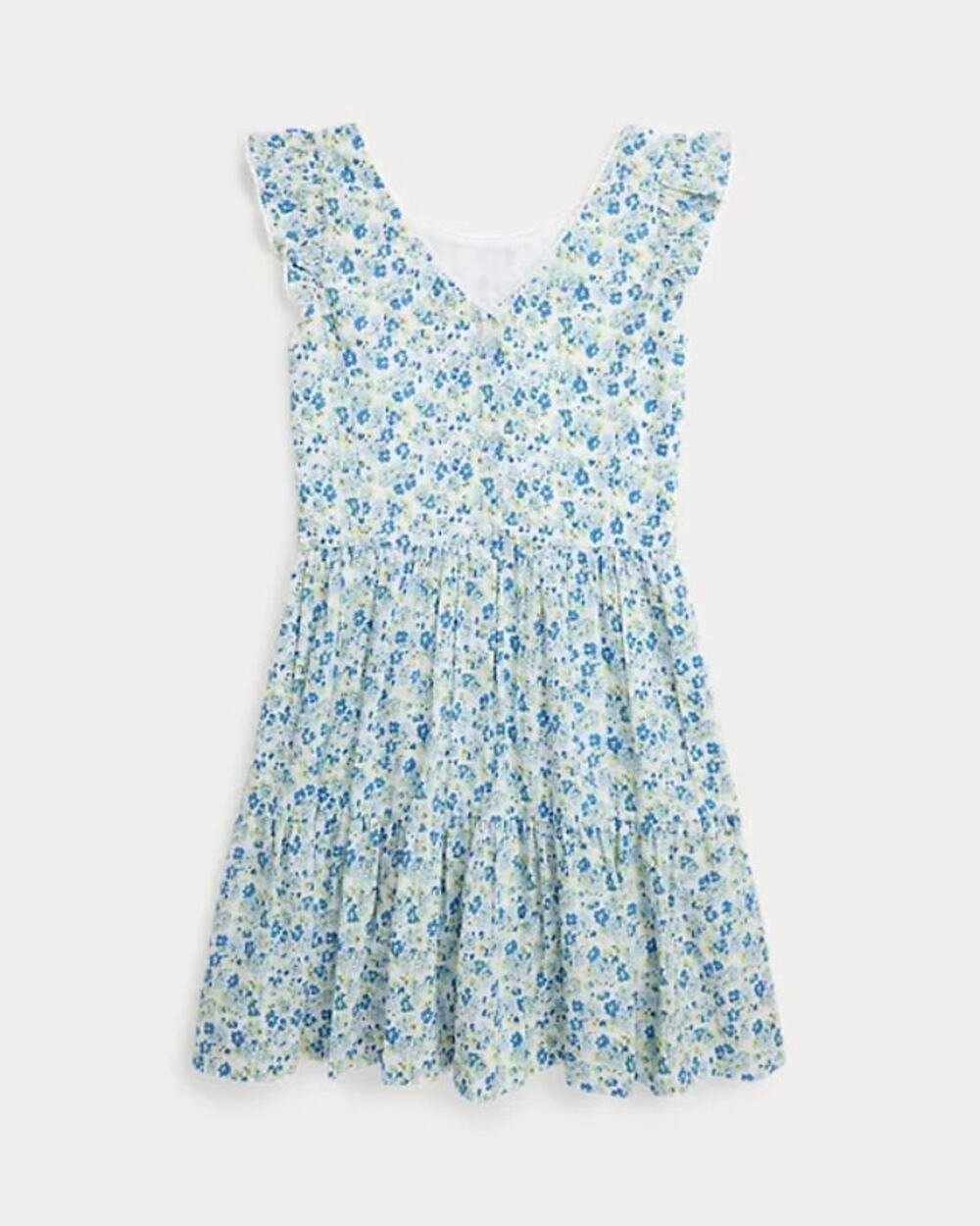 NWT Polo Ralph Lauren Seersucker Tiered Lace Dress 14 Preppy Floral Classic